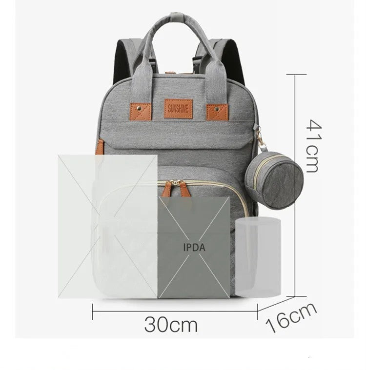 Luxury Waterproof Baby Diaper Backpack Multi-function Mommy Bed