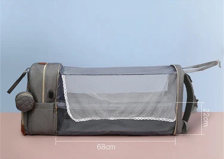 Luxury Waterproof Baby Diaper Backpack Multi-function Mommy Bed